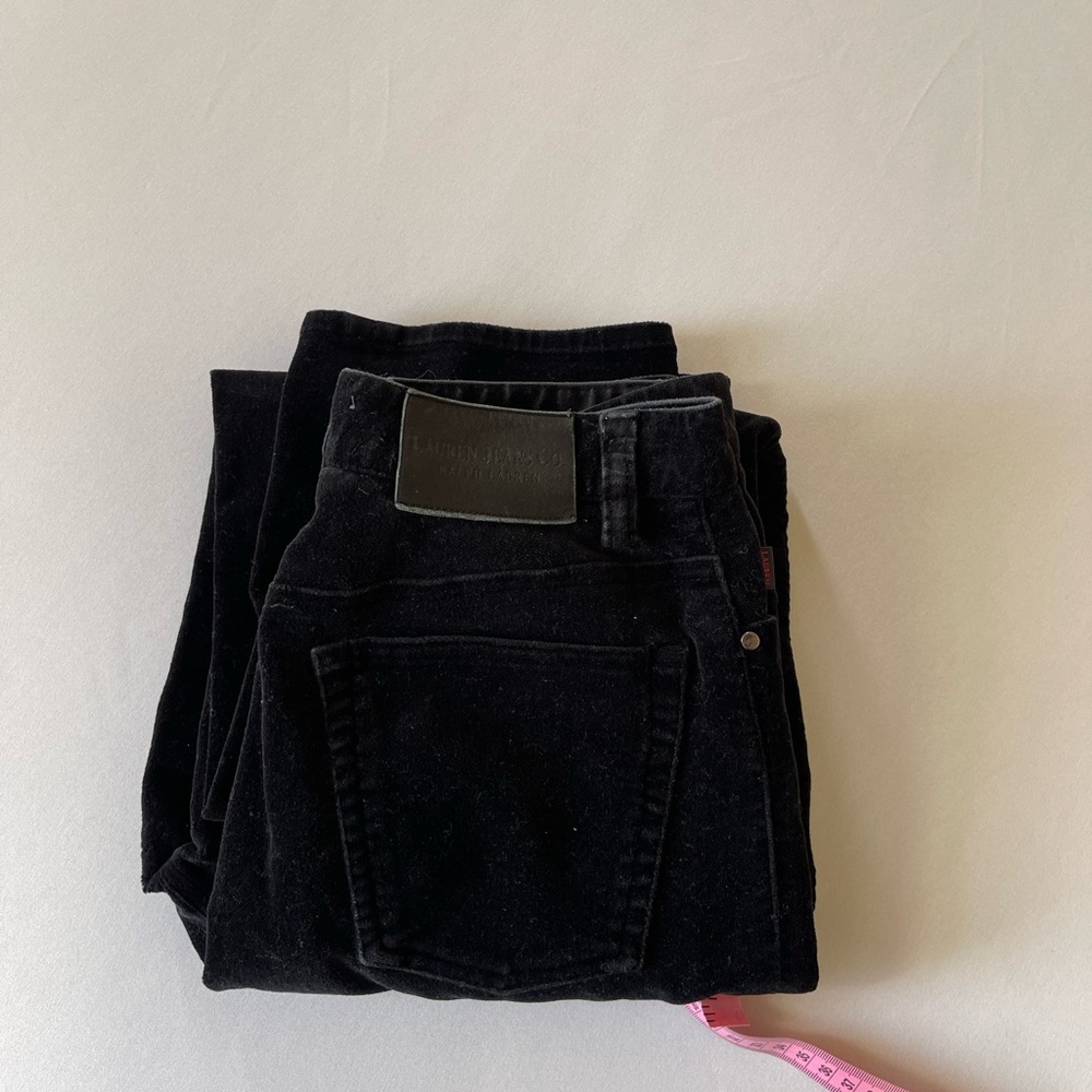 Velvet-Feel Lauren Jeans Co. by Ralph Lauren Women Black Straight Leg Pants